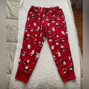 Oldy Navy Red Polar Bear Pajama Jogger Pants Size Medium